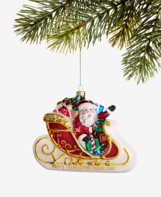 Macy's Thanksgiving Day Parade 2025 Glass Santa's Sleigh Ornament