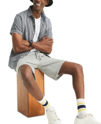 Men's Short Sleeve Dobby Stripe Button-Front Shirt