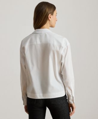 Women's Buckle-Trim Cotton-Blend Shirt