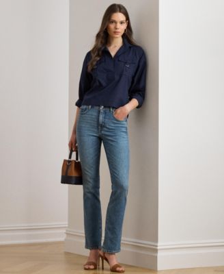 Women's Buckle-Trim Cotton-Blend Shirt