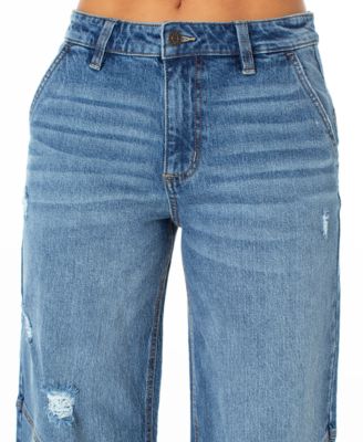 Juniors' Slouchy Skater Wide-Leg Jeans