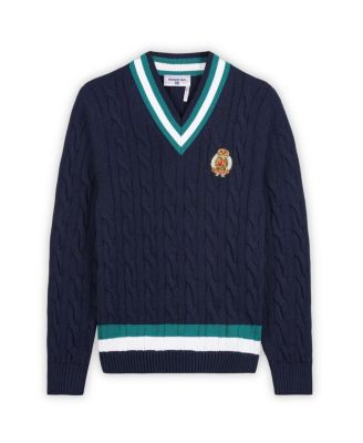 Men's Cotton Cable Knit Cricket Sweater