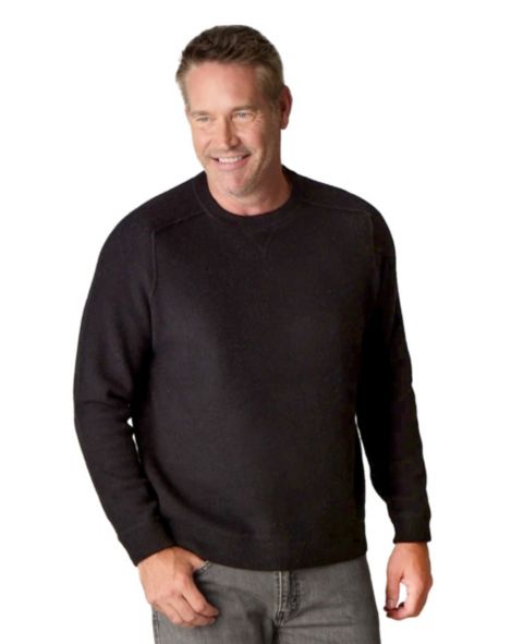 Мужской свитер Luxlined Itch-Free Merino Wool Crewneck Sweater with Lining, цвет: Чёрный жемчужный