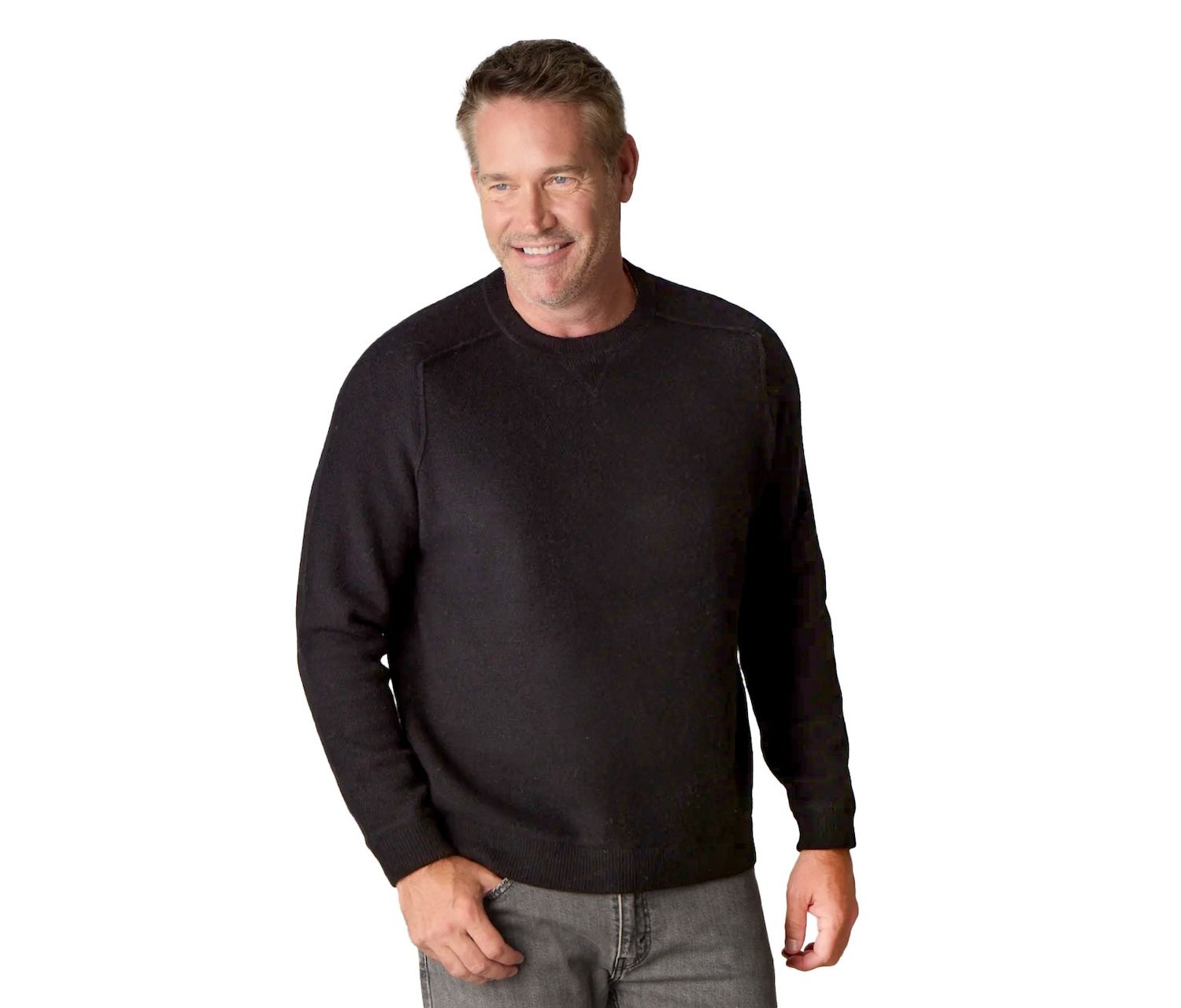 Men's Itch-Free Merino Wool Crewneck Sweater with Lining
