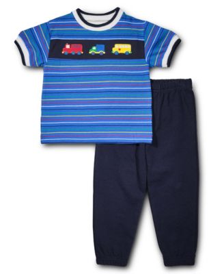 Stripe Knit Shirt With Vehicles