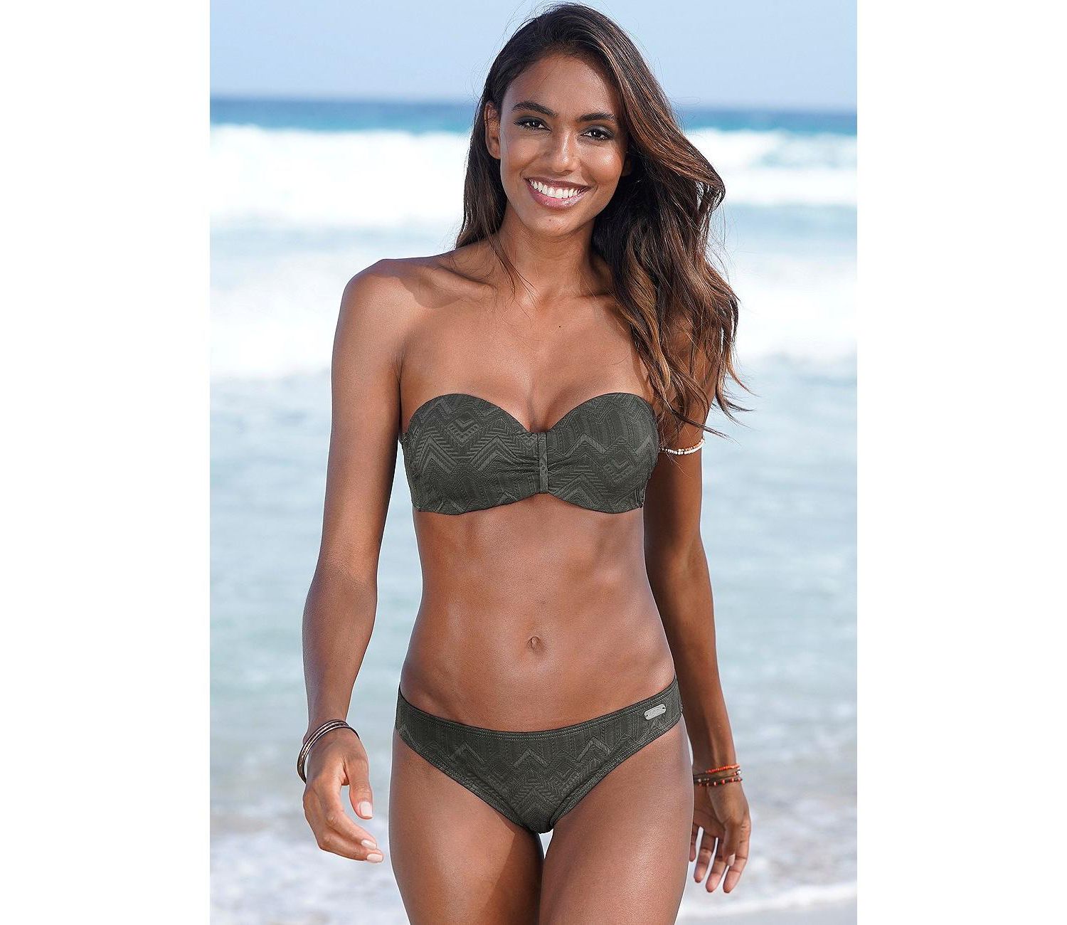 Women's Textured Classic Bikini Moderate-Coverage Swim Bottom