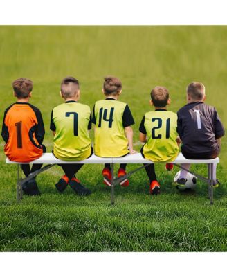 2PCS 6 ft Plastic Folding Bench w/ 1320 LBS Capacity Handle & Lock For Outdoor