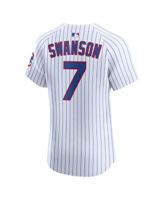 Men's Dansby Swanson White Chicago Cubs Home Elite Jersey