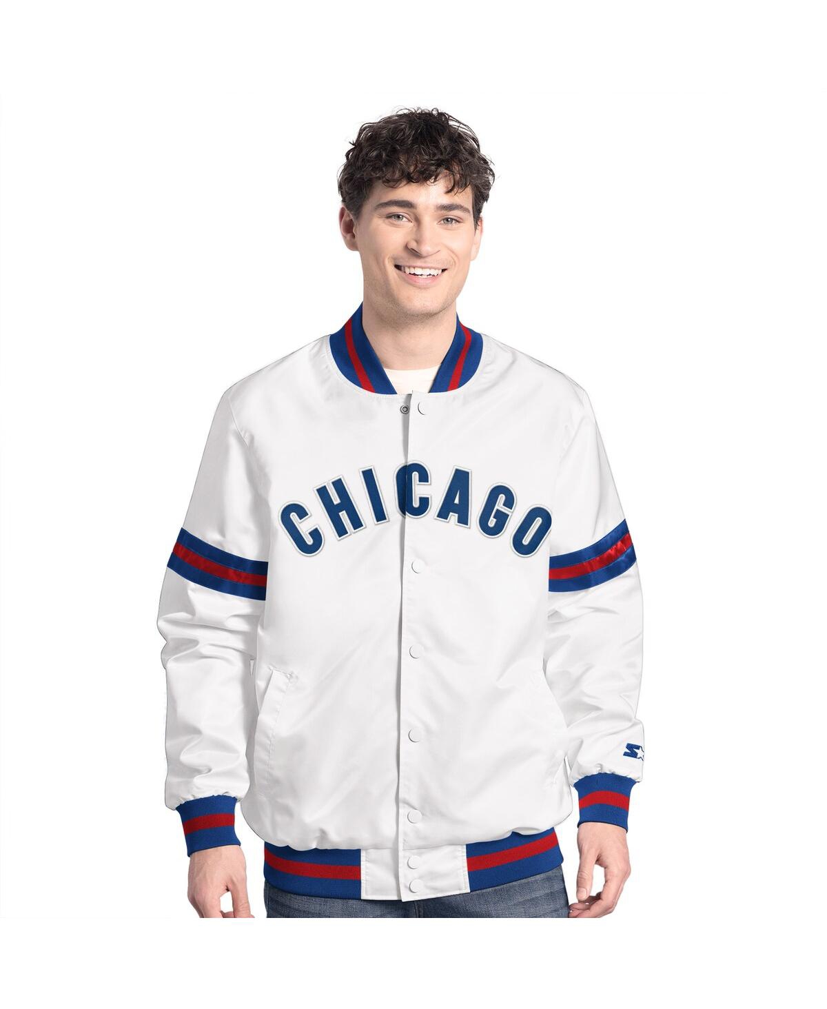 Men's White Chicago Cubs Cooperstown Scout Full-Snap Varsity Jacket - White