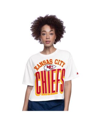 Starter - Women's&nbsp;White Kansas City Chiefs Play the Ball Boxy Cropped T-Shirt