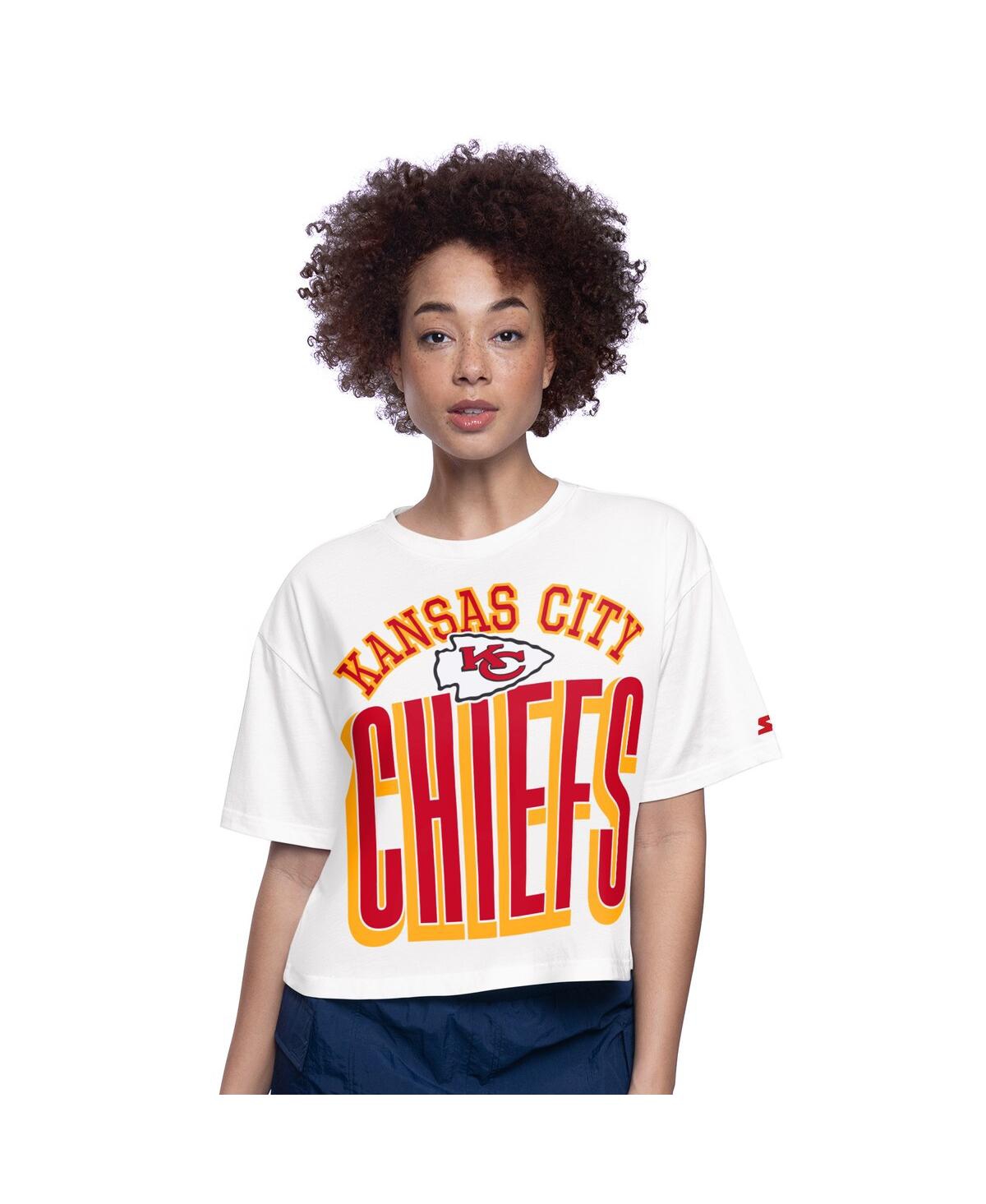 Women'sÂ White Kansas City Chiefs Play the Ball Boxy Cropped T-Shirt - White