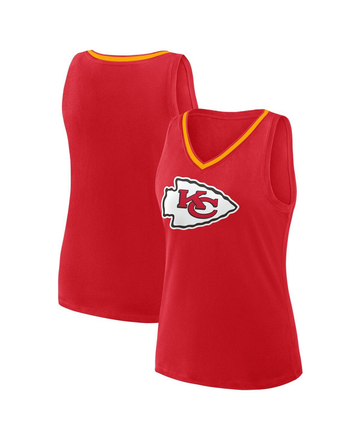 Women's Red Kansas City Chiefs Stellar Win V-Neck Tank Top - Red