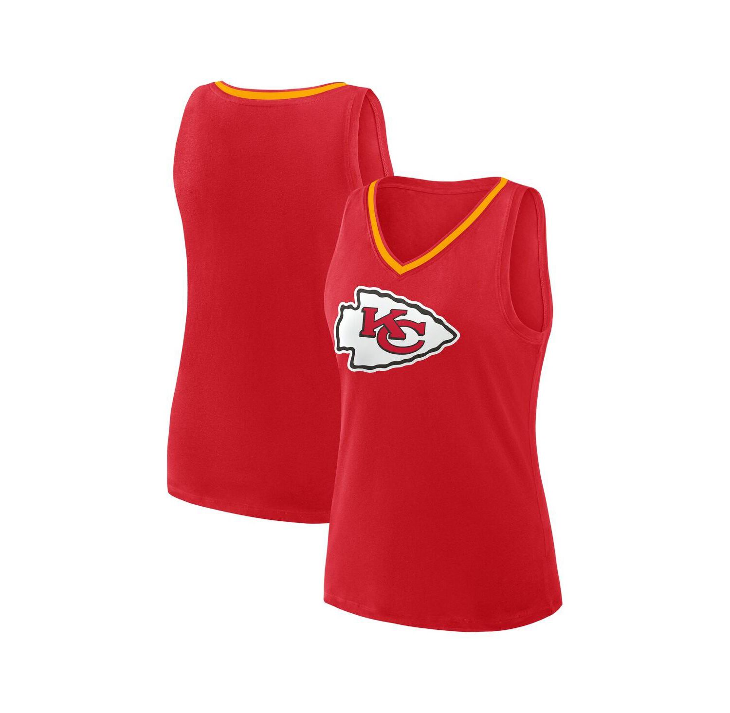 Women's Red Kansas City Chiefs Stellar Win V-Neck Tank Top