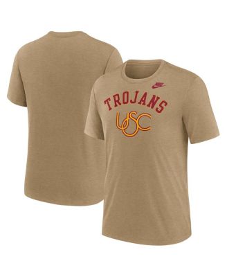 Nike - Men's Heather Light Brown USC Trojans Legacy Arch Tri-Blend T-Shirt