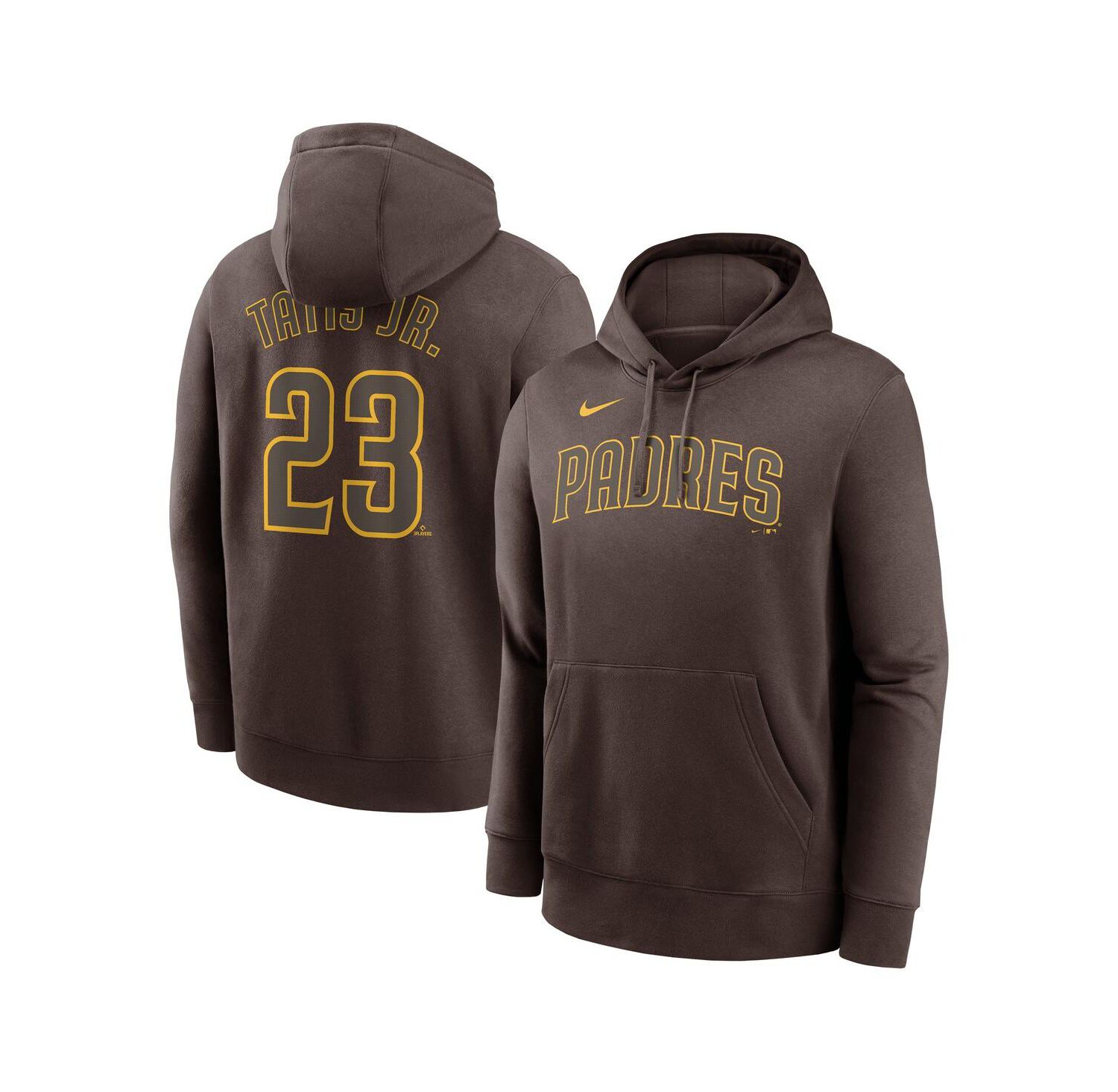 Men's Fernando Tatis Jr. Brown San Diego Padres Player Name & Number Club Fleece Pullover Hoodie