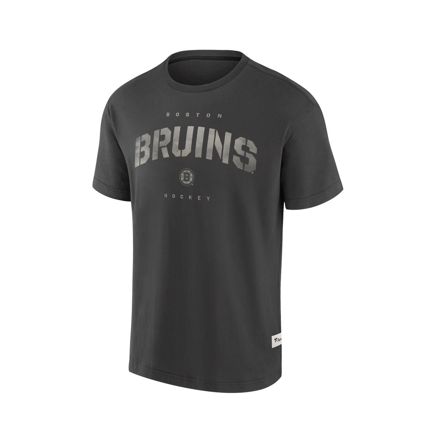 Мужская футболка Fanatics Charcoal Boston Bruins Elements Weathered Tonal Future Ground — фото 3