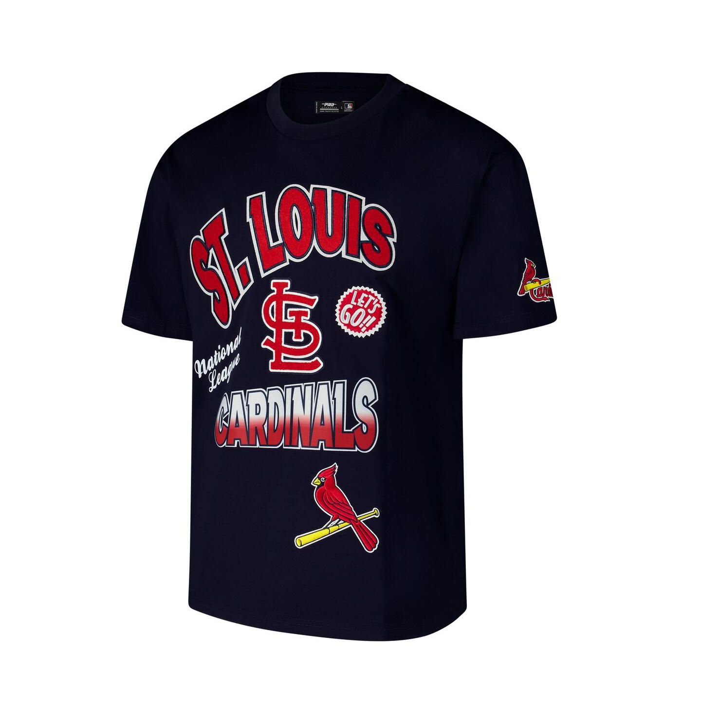 Мужская футболка Pro Standard Navy St. Louis Cardinals Turn It Up Dropped Shoulder — фото 3