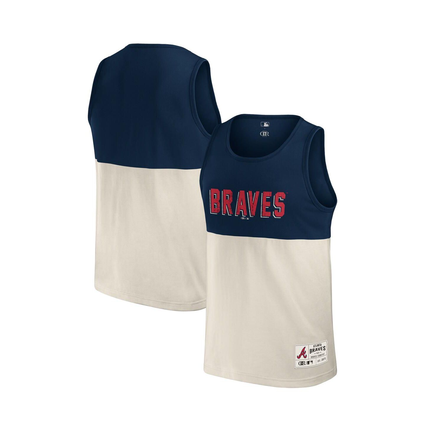 Мужской топ Fanatics Darius Rucker Collection by Navy Atlanta Braves Color Block — фото 1