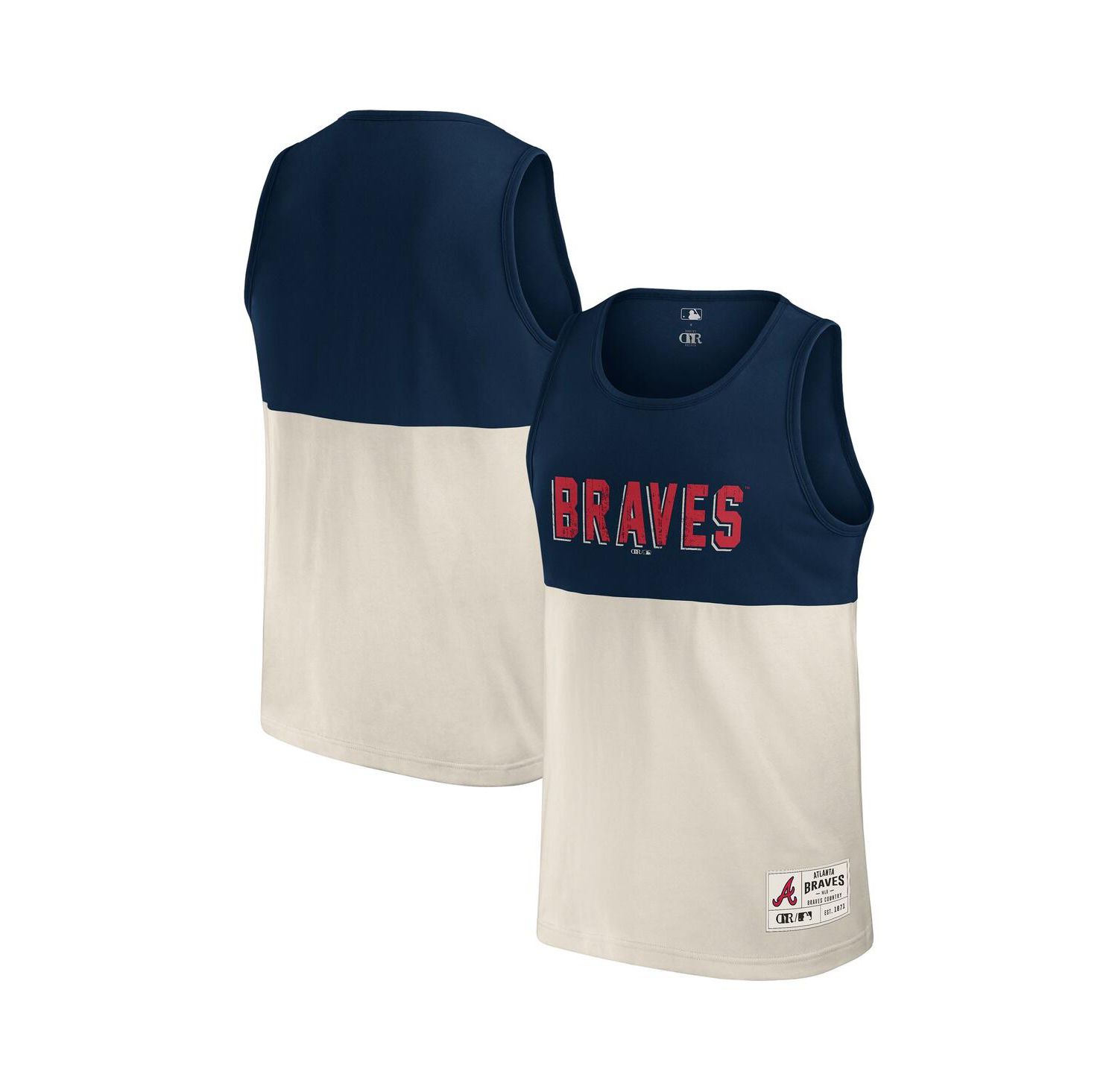 Darius Rucker Collection by Men's Navy Atlanta Braves Color Block Tank Top