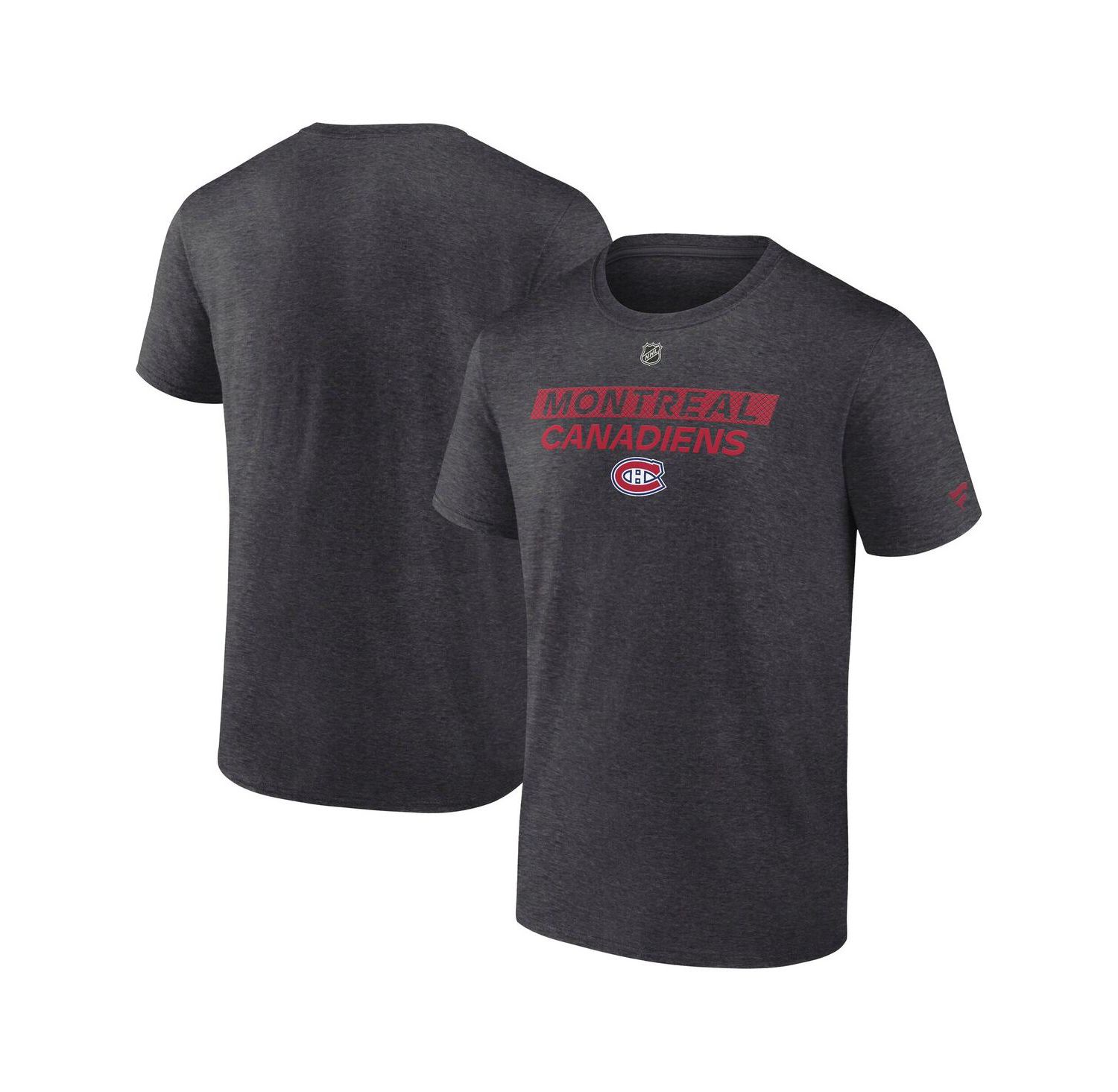 Men's Heather Charcoal Montreal Canadiens Authentic Pro Core Primary T-Shirt