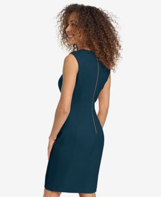 Women's Crewneck Sleeveless Sheath Dress