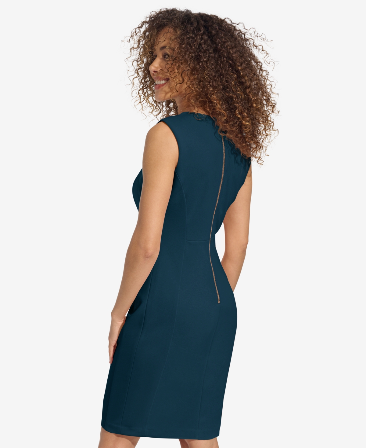 Calvin Klein Women's Crewneck Sleeveless Sheath Dress In Green