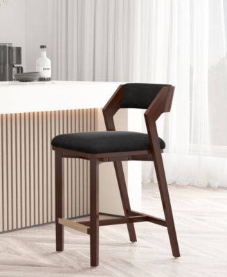 Patricia 36.2" Velvet Upholstered Counter Stool