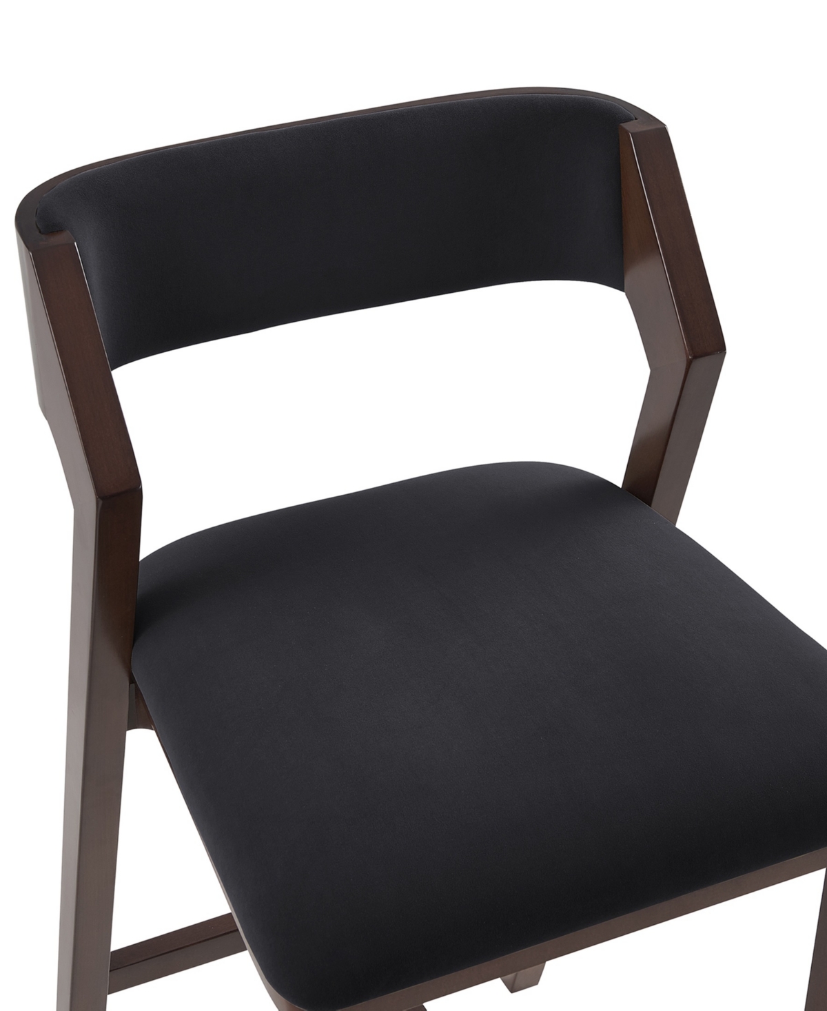 Manhattan Comfort 39.2" Patricia Velvet Upholstered Barstool In Black