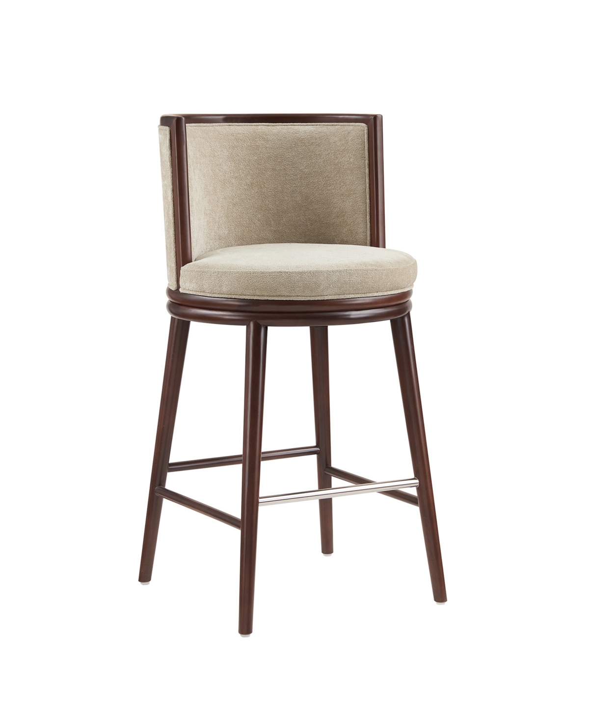 Manhattan Comfort 40" Evalyn Chenille Upholstered Barstool In Brown
