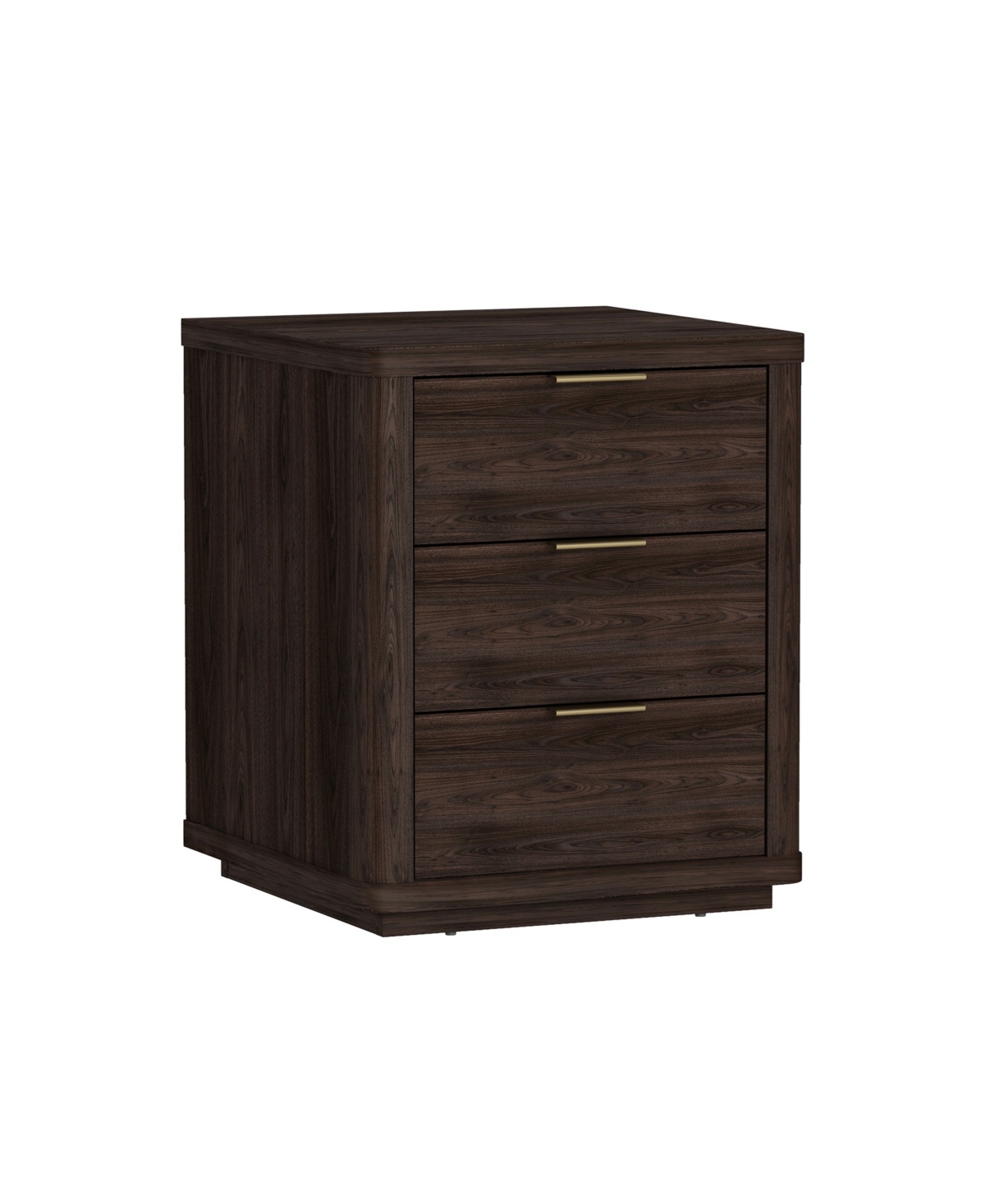 Manhattan Comfort 20" Evelyn Wood 3-drawer Nightstand In Brown