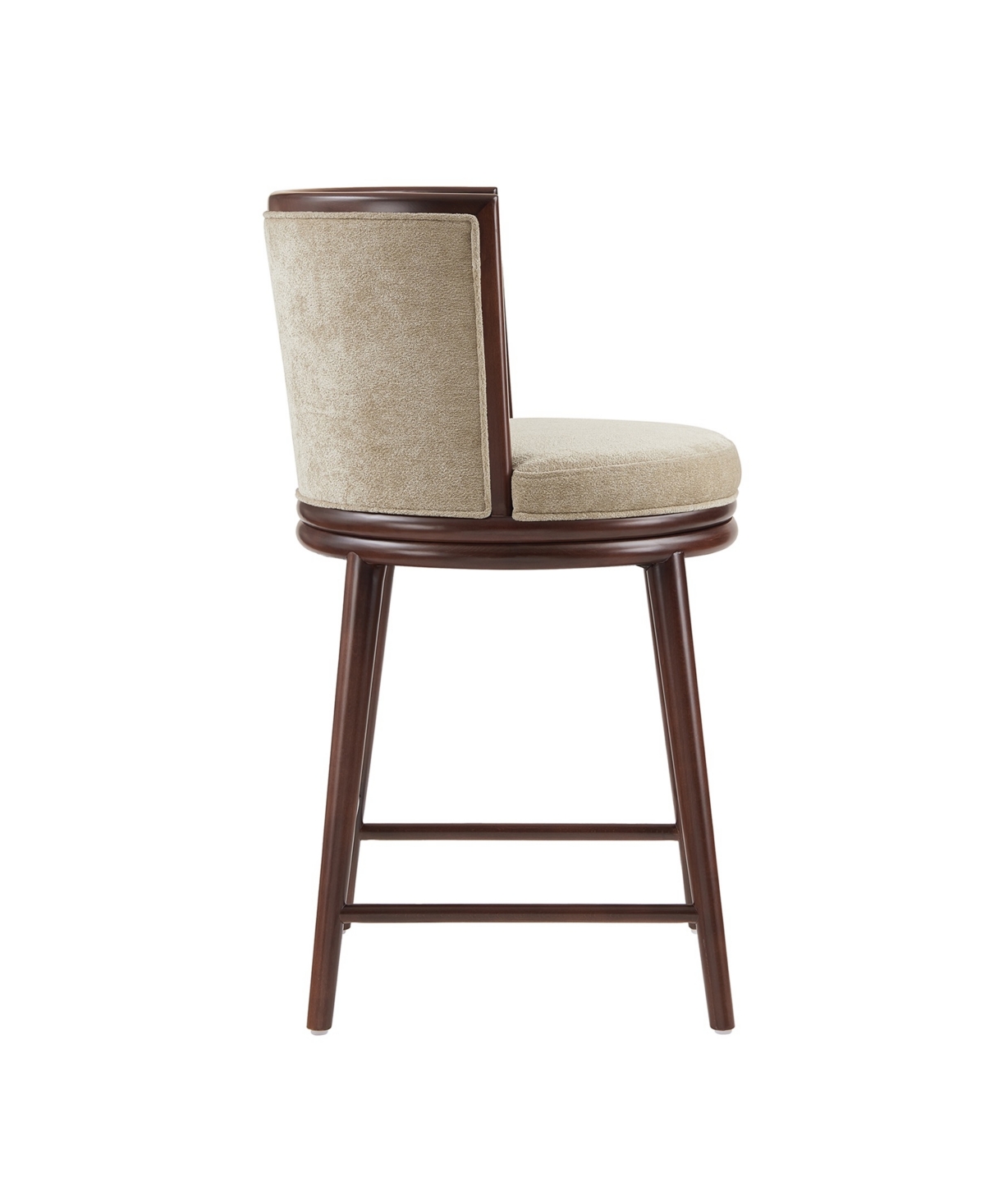 Manhattan Comfort 37.6" Evalyn Chenille Upholstered Counter Stool In Brown