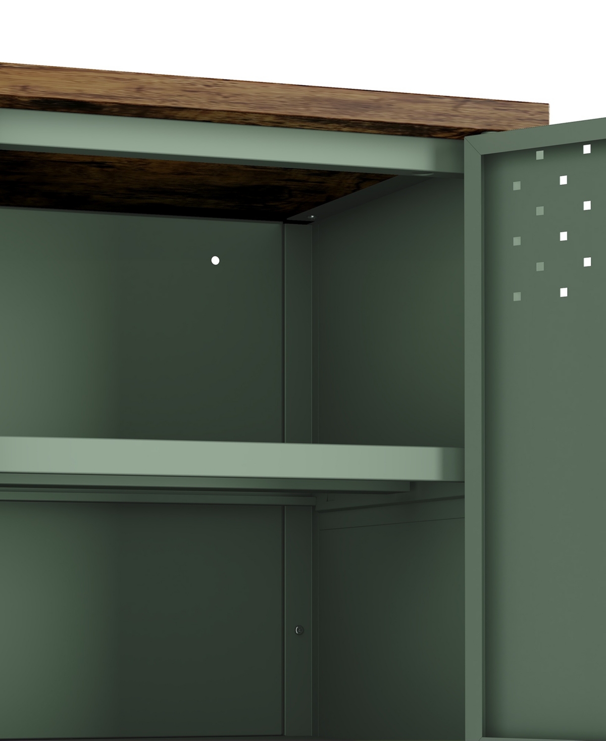 Manhattan Comfort 47.3" Landen Steel 6-shelf Tv Stand In Green