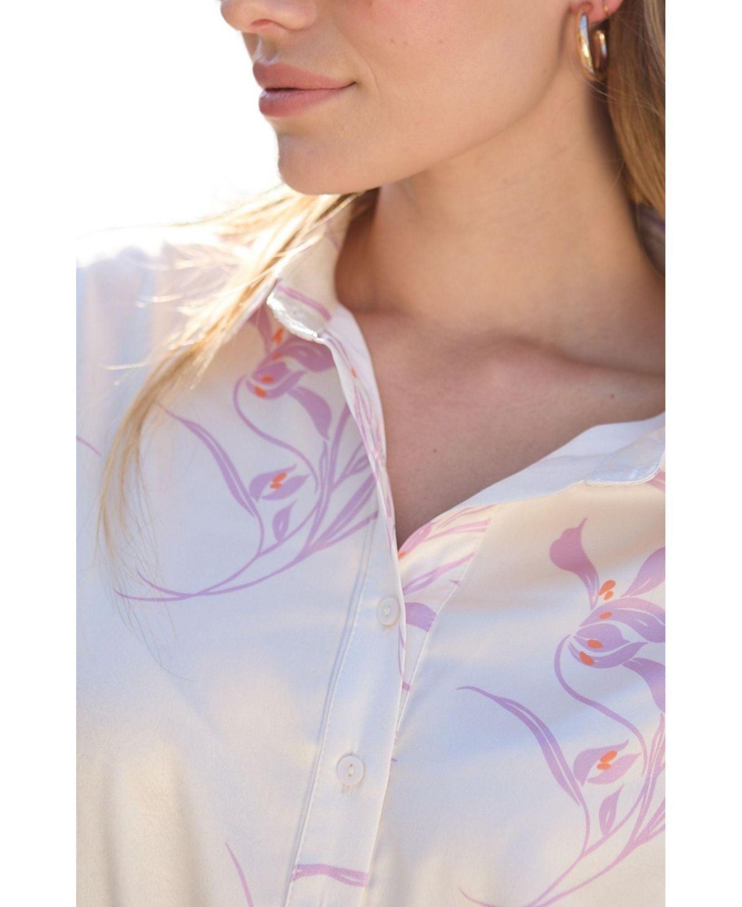 Women's Kristy Button Down Large Floral Shirtdress