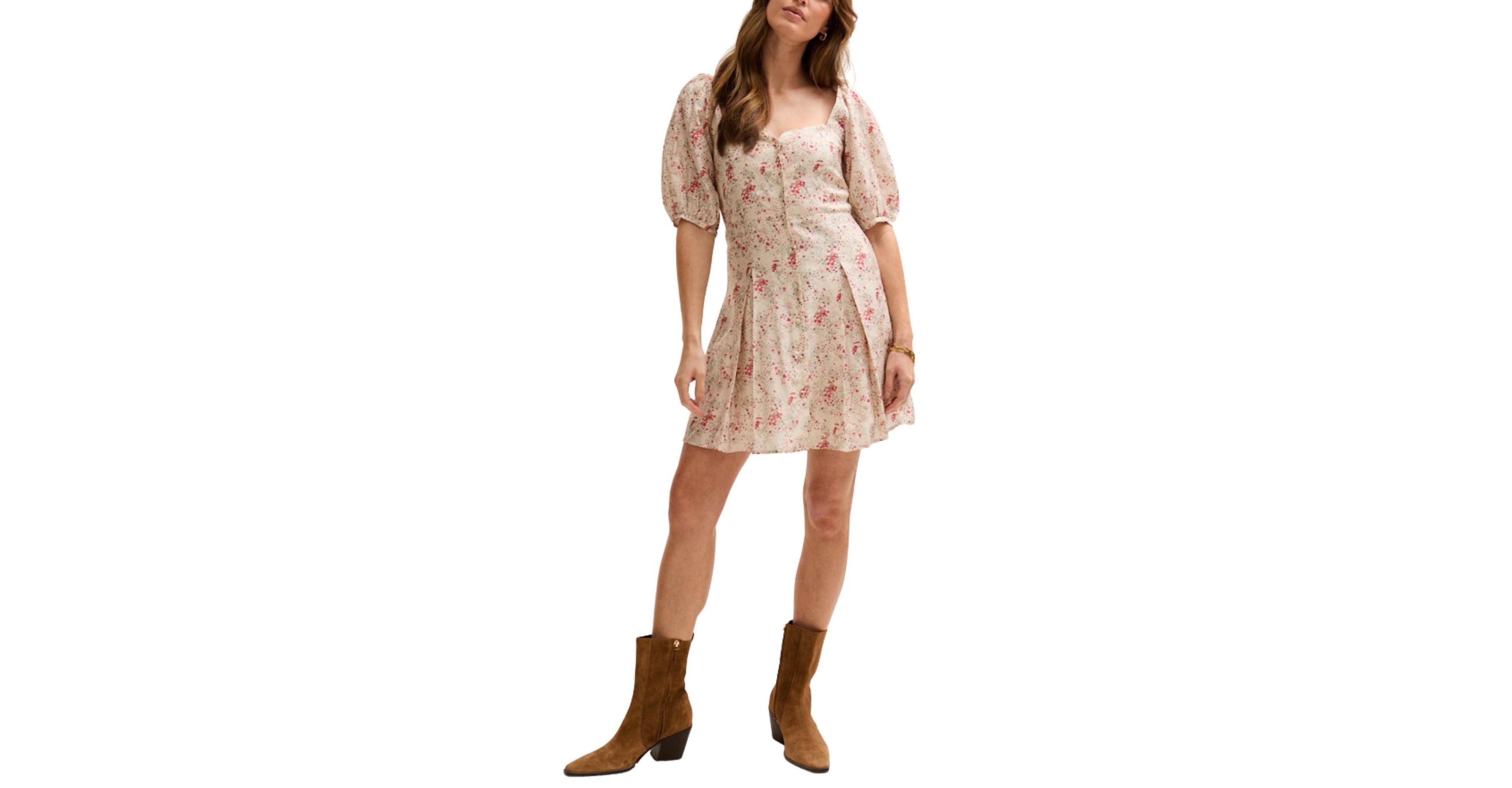Lily and Lionel London Women's India Button Front Wishing Well Print Mini Dress