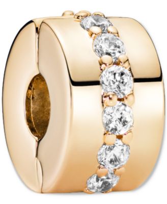 Pandora - 14k Gold Cubic Zirconia Clip Charm