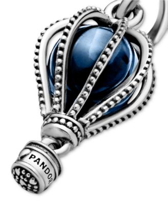Sterling Silver and Blue Crystal Air Balloon Dangle Charm