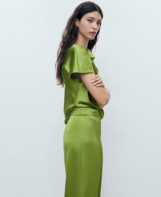 Women's Satin Straight-Fit Pants