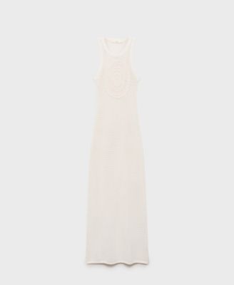 MANGO - Women's Crochet Cotton Dress