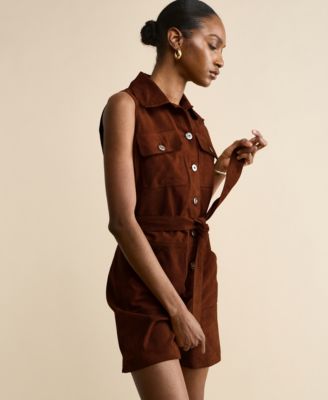 Women's Suede Romper, Created For Macy's