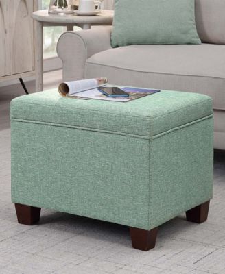 21.75" Faux Linen Madison Storage Ottoman