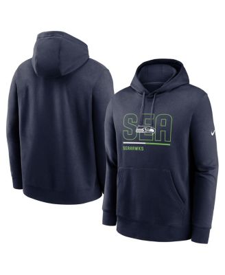 Nike - Men's College Navy Seattle Seahawks City Code Club Fleece Pullover Hoodie