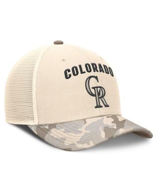 Men's Natural Colorado Rockies Camo Natural Pack Rise Adjustable Trucker Hat
