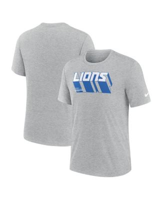 Nike - Men's Heather Gray Detroit Lions Long Pass Tri-Blend T-Shirt