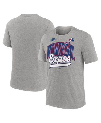 Nike - Men's Heather Gray Montreal Expos Cooperstown Collection Retro Tri-Blend T-Shirt