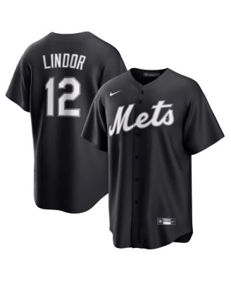 Nike - Men's Francisco Lindor Black New York Mets Lights Out Replica Player Jersey