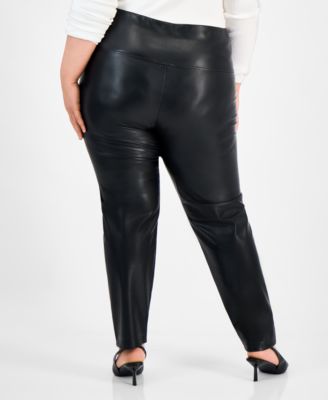 Trendy Plus Size Faux-Leather Leggings, Macy's Exclusive