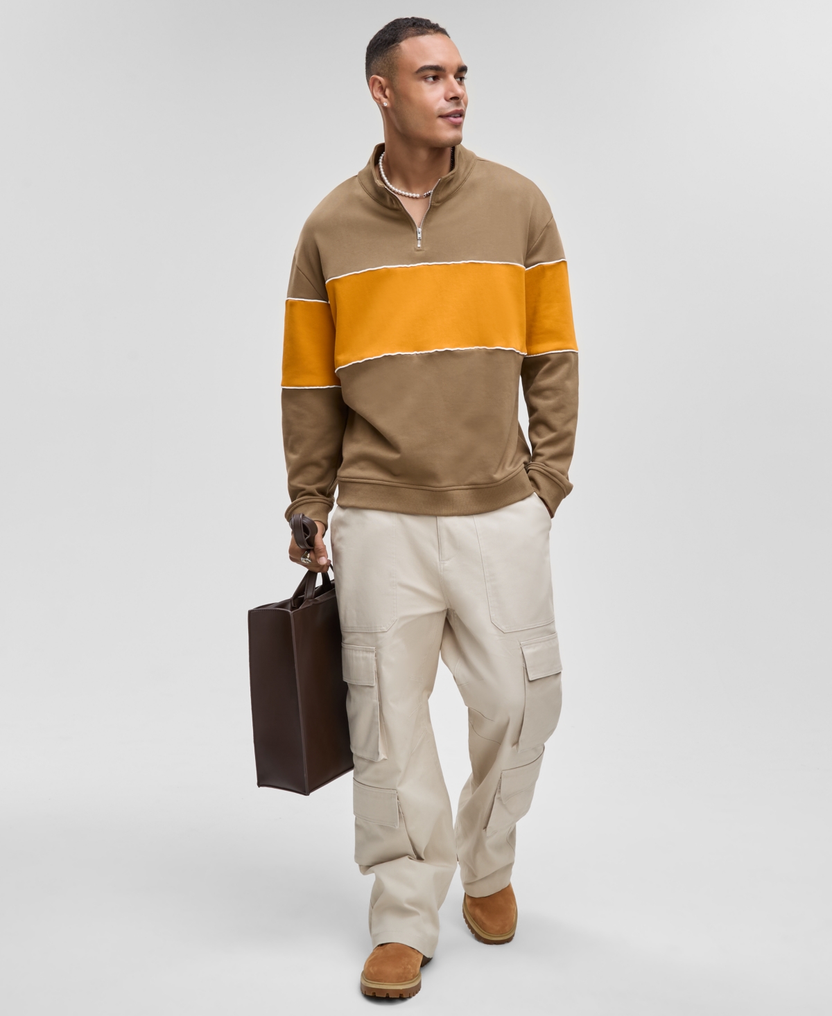 Mode of One Men's Relaxed-Fit Half-Zip Sweatshirt, Macy's Exclusive