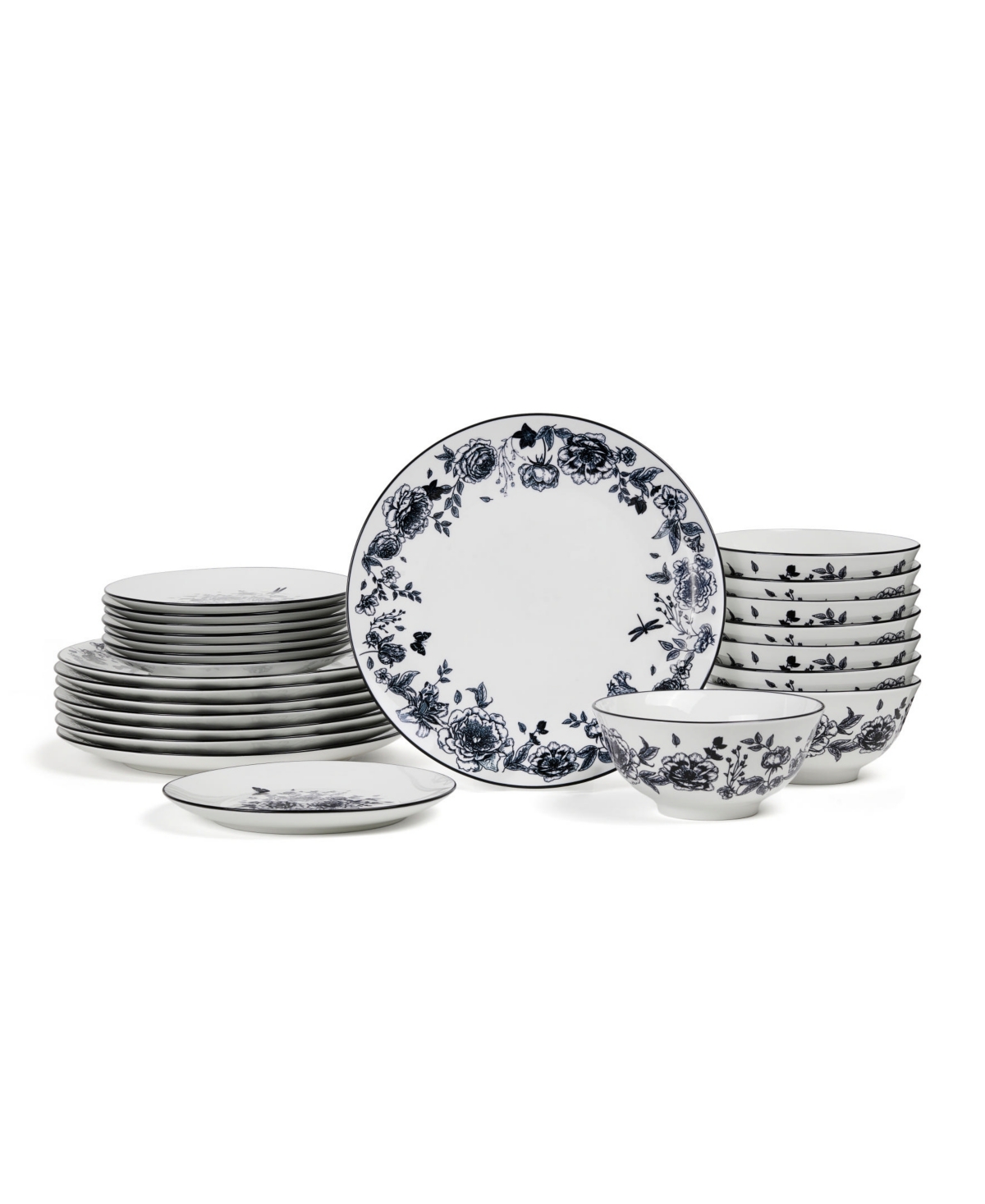 Esme 24 Pc. Dinnerware Set, Service for 8 - Green
