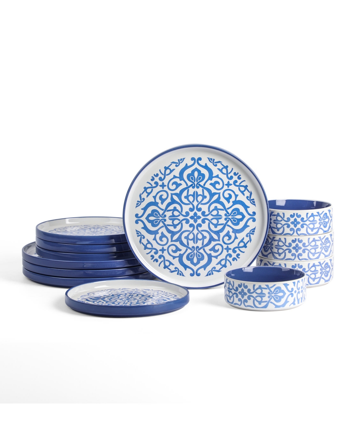 Tropea 12 Pc. Dinnerware Set, Service for 4 - Blue