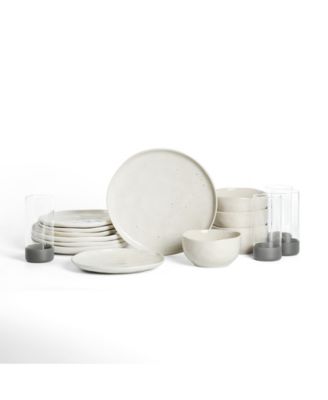 Mirella 16 Pc. Dinnerware & Glassware Set, Service for 4